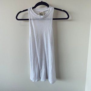 Free People Ribbed basic white tank w mock neck
